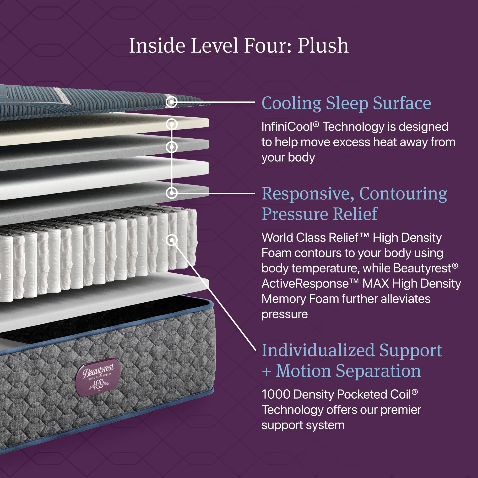 Beautyrest World Class Level Four Hybrid Plush - Image 4